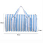Purple Travel Bag with Large Capacity - Stylish Striped Backpack for Short Trips, 40x28x10cm