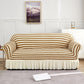 Beige-coffee Single Sofa Bubble Gauze Sofa Cover with Skirt - Full Elastic Dustproof Single Seater 90-140cm