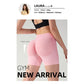 S Black High-Elastic Hip Yoga Shorts - Seamless Mid-Intensity Pilates Workout Shorts
