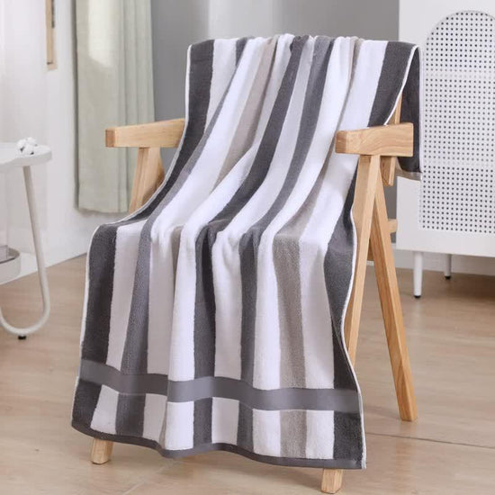Grey Ultra-Absorbent Long-Fiber Cotton Large Bath Towel – Perfect for Home, Hotel, and Beauty Salons