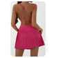 High waist Anchor Red pleated skirt | built-in shorts to prevent exposure - suitable for yoga, badminton and golf  Size XS