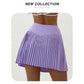 High waist Blue and White pleated skirt | built-in shorts to prevent exposure - suitable for yoga, badminton and golf  Size L