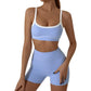 Pink Sporty Yoga Set with Contrast Spaghetti Straps - Slim Fit Outdoor Fitness Wear - Size S