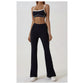 Black Flared Leggings & Sports Bra Set - Breathable & Stretchy Activewear for Yoga, Running & Gym Workouts Size M