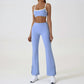 Blue Flared Leggings & Sports Bra Set - Breathable & Stretchy Activewear for Yoga, Running & Gym Workouts Size XL
