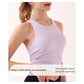 Black Summer Elastic Running Sports Vest with Padded Bra, Sleeveless Yoga Tank Top - XL Size