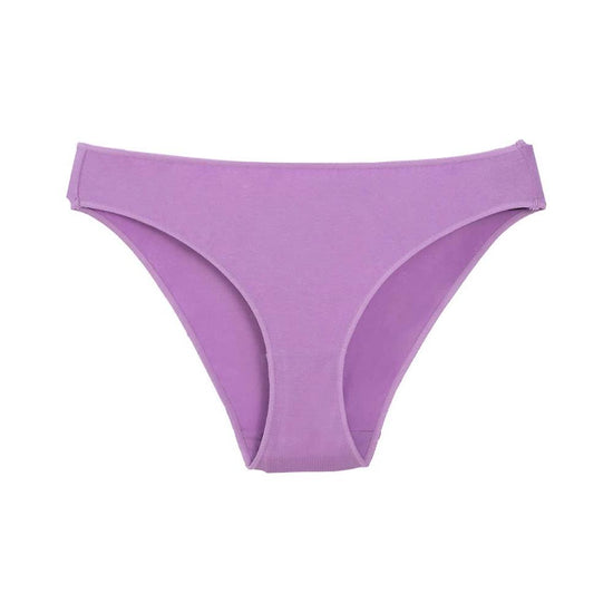 4 pcs Violet High-Waisted Cotton Bikini Briefs for Women, Slim Fit & Comfortable M Size