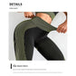 Army Green High Waist Yoga Set for Women - Sports Bra, Long Sleeve Shirt & Leggings 3-Piece Workout Set Size M