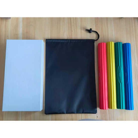 Multifunctional Resistance Bar Set | Yoga Fitness Toning Tool, Muscle Relaxation, Grip Strength Improvement | 4-Piece Set with Stretching and Recovery Features （5LB、10LB、15LB、25LB）