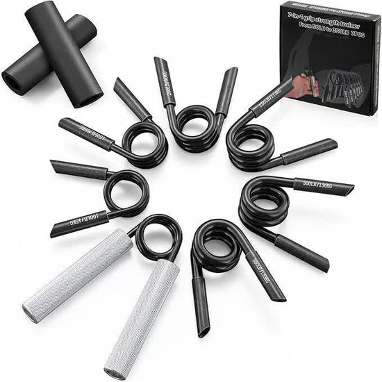 7-in-1 Aluminum Metal Grip Strength Trainer Set with Adjustable Resistance - Wrist, Finger, and Arm Exercise（50LB-350LB）