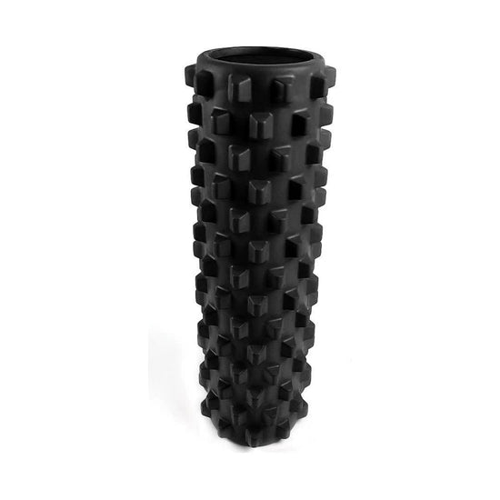 Black Solid Yoga Foam Roller 45cm -Colorful Wolf Tooth Design Muscle Relaxation Massage Stick for Fitness and Sports