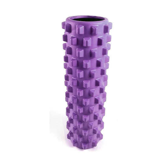 Purple Solid Yoga Foam Roller 45cm - Colorful Wolf Tooth Design Muscle Relaxation Massage Stick for Fitness and Sports