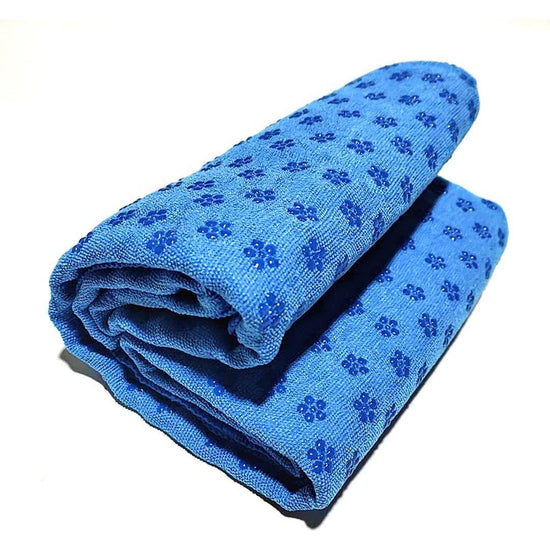 Blue Plum Blossom Yoga Towel Mat – Absorbent, Thick, Non-Slip, Portable Fitness Blanket for Home Use 183*63CM
