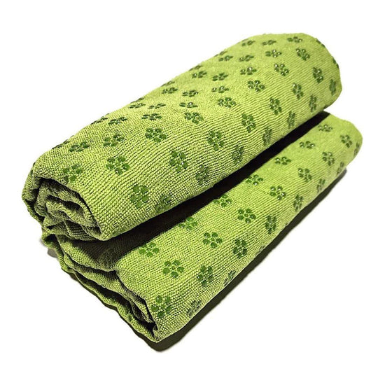 Green Plum Blossom Yoga Towel Mat- Absorbent, Thick, Non-Slip, Portable Fitness Blanket for Home Use 183*63CM