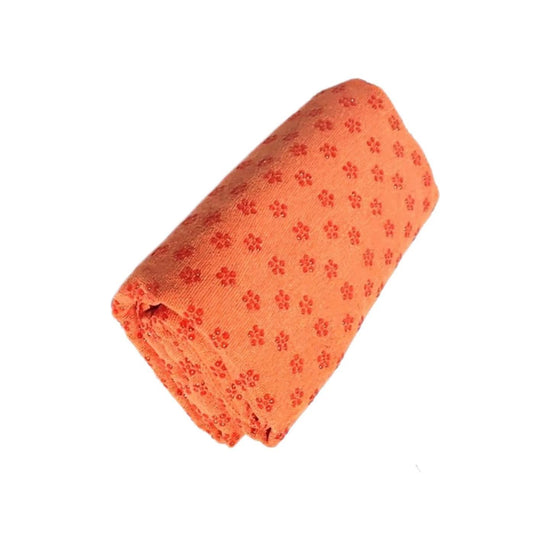 Orange color Plum Blossom Yoga Towel Mat - Absorbent, Thick, Non-Slip, Portable Fitness Blanket for Home Use 183*63CM