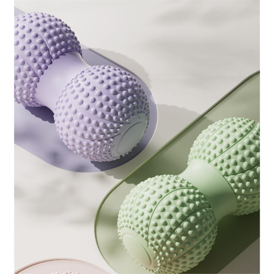 Pink 2pcs Fascia Ball Foot Arch Massager Peanut Ball for Muscle Relaxation, Deep Tissue Release, Yoga Massage 6.5*6.5*13CM