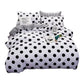 Black Polka Dot Premium Three-Piece Bedding Set - Comfortable Polyester with Adjustable Corner Straps (Quilt Cover 173*230CM + Pillowcase 51*76CM*2)