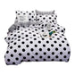 Black Polka Dot Premium Three-Piece Bedding Set - Comfortable Polyester with Adjustable Corner Straps (Quilt Cover 200*230CM + Pillowcase 51*76CM*2)