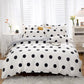 Black Polka Dot Premium Three-Piece Bedding Set - Comfortable Polyester with Adjustable Corner Straps (Quilt Cover 230*230CM + Pillowcase 51*76CM*2)