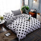 Black Polka Dot Premium Three-Piece Bedding Set - Comfortable Polyester with Adjustable Corner Straps (Quilt Cover 265*230CM + Pillowcase 51*76CM*2)