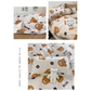 Cartoon Bear 4-Piece Bedding Set with Comforter and Pillowcases for Kids - Soft and Cute Bed Linen (Comforter 150x200cm, Bed Sheet 200x230cm, Pillowcases 48x47cm)