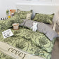 Green Floral 4-Piece Bedding Set - Soft and Lovely Bed Sheets (Quilt 180x220cm, Flat Sheet 230x230cm, Pillowcase 48x47cm*2)