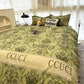 Green Floral 4-Piece Bedding Set - Soft and Lovely Bed Sheets (Quilt 200x230cm, Flat Sheet 230x230cm, Pillowcase 48x47cm*2)