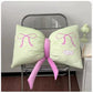 Green Cute Butterfly Knot Pillow | Soft Bed & Seat Cushion, Decorative Throw Pillow for Home & Car 65x40cm