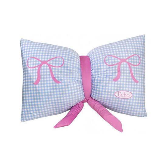 Blue Cute Butterfly Knot Pillow | Soft Bed & Seat Cushion, Decorative Throw Pillow for Home & Car 65x40cm