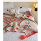 Orange Bohemian Geometric Tassel Throw Blanket - Soft Cotton Blend for Bedroom, Living Room, and Sofa 150x200cm