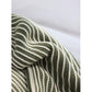 Green Cozy Knit Throw Blanket with Fringe - Stylish Striped  Bed End Cover, 127x220CM