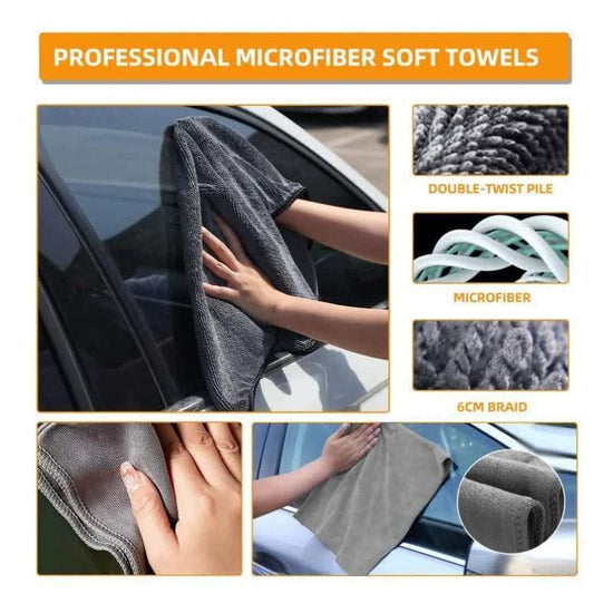 10-Piece Car Cleaning and Detailing Kit - Comprehensive Auto Wash Set with Brushes, Towels, and More