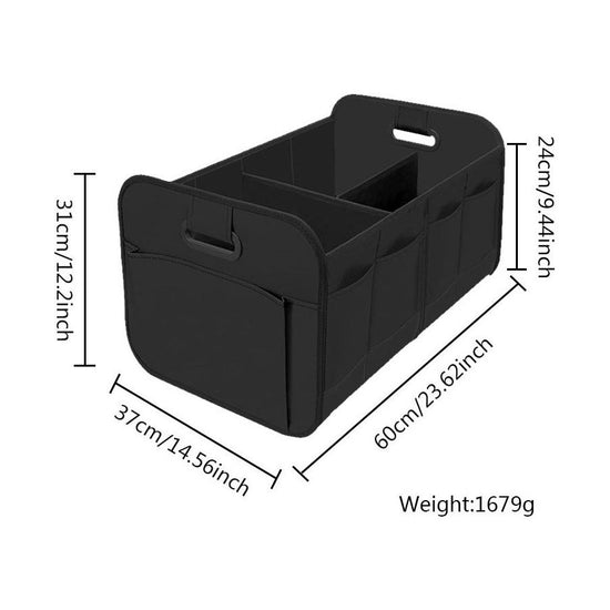 Foldable Fabric Car Trunk Organizer – Collapsible Storage Box for Vehicle Organization 60x37x31cm