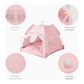 Pink Floral Portable Folding Pet Tent - Summer Cat & Dog Shelter with Mesh Window, Lightweight and Breathable, Ideal for Travel & Home Use 35x35x30CM