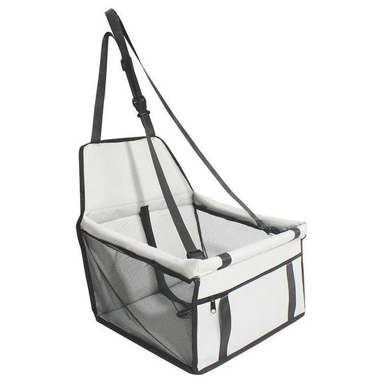 Light Gray Portable Pet Car Seat for Dogs and Cats - Adjustable Car Seat Cover, Pet Travel Car Carrier with Safety Belt