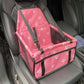 Pink footprints Portable Pet Car Seat for Dogs and Cats - Adjustable Car Seat Cover, Pet Travel Car Carrier with Safety Belt