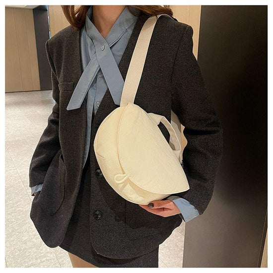 Off white Trendy Crescent Crossbody Bag - Unique Design Shoulder Bag