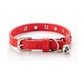 3 pcs Red Stylish PU Leather Pet Collar - Anti-Loss, Puppy Bell, Star & Moon Design Width 1.2cm Total Length 35cm