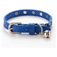3 pcs Dark blue Stylish PU Leather Pet Collar - Anti-Loss, Puppy Bell, Star & Moon Design Width 1.2cm Total Length 35cm