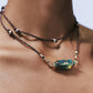 Mystical Tarot Charm Necklace - Boho Pendant(Green eye pattern)