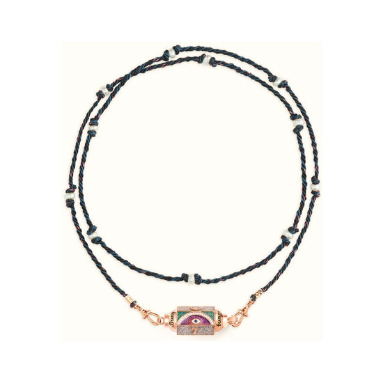 Mystical Tarot Charm Necklace - Boho Pendant(Purple eye pattern)