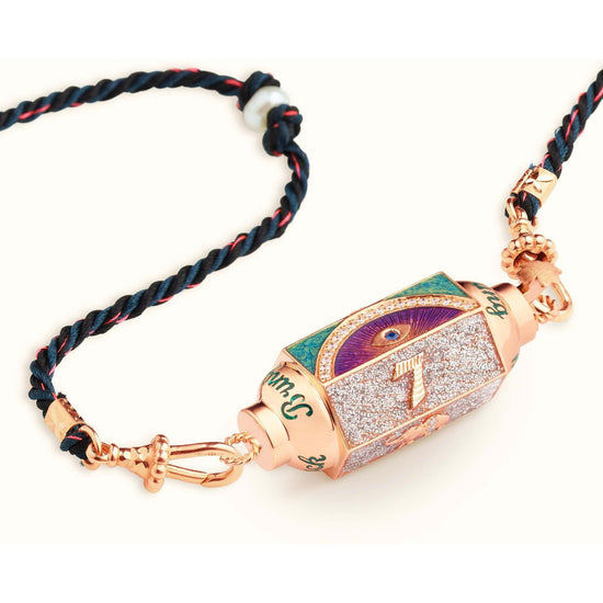 Mystical Tarot Charm Necklace - Boho Pendant(Purple eye pattern)