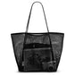 2 pcs Black Casual Mesh Bag - Shoulder Bag for Beach & Travel 35x17x37cm