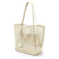 2 pcs Pink Casual Mesh Bag - Shoulder Bag for Beach & Travel 35x17x37cm