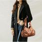 Brown Vintage Soft Leather Biker Bag - Shoulder Crossbody Handbag