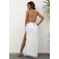 White Lightweight Tassel Sarong - Sexy Beach Skirt Cover-Up 104x86cm