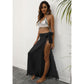 Black Lightweight Tassel Sarong - Sexy Beach Skirt Cover-Up 104x86cm