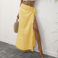 Yellow Lightweight Tassel Sarong - Sexy Beach Skirt Cover-Up 104x86cm