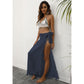 Navy blue Lightweight Tassel Sarong - Sexy Beach Skirt Cover-Up 104x86cm