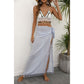 Light blue Lightweight Tassel Sarong - Sexy Beach Skirt Cover-Up 104x86cm